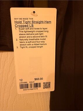lululemon athletica Hold Tight Straight-Hem Cropped LS in brown